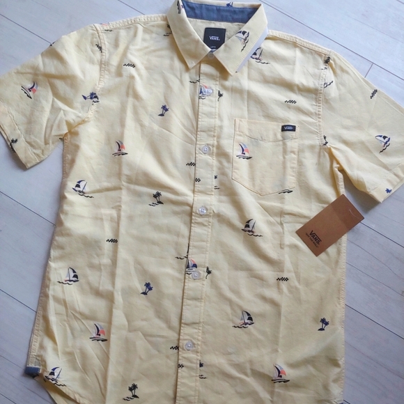 VANS NEW boys Houser Button Down Short Sleeve Shirt - Picture 2 of 12